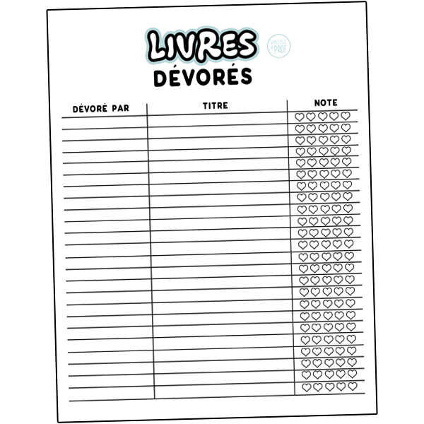 Fiche - Livres dévorés