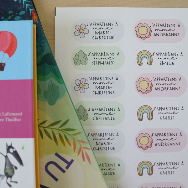 Autocollants personnalisés d'identification - 6 feuilles