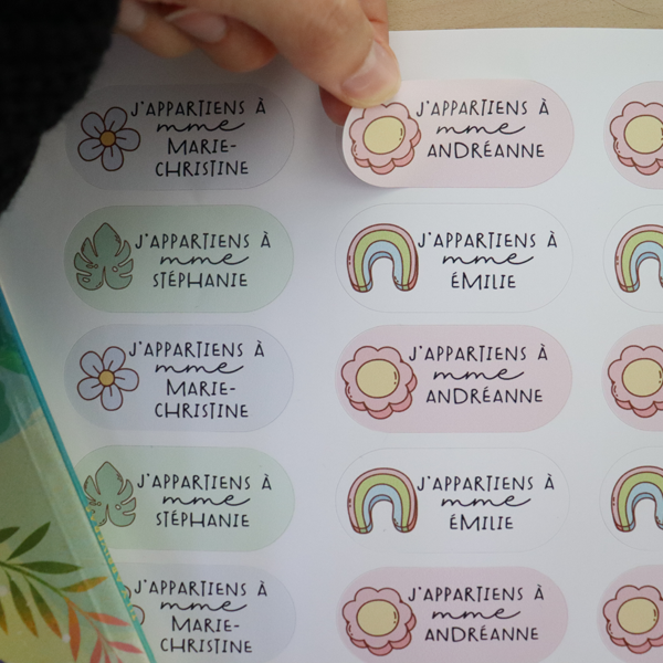 Autocollants personnalisés d'identification - 6 feuilles