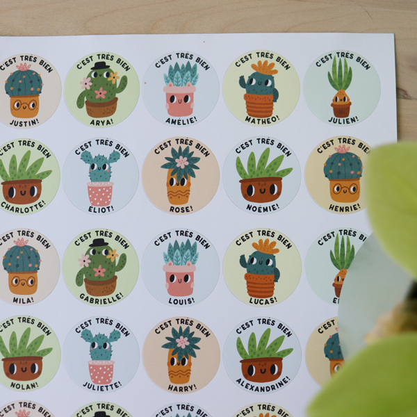 Autocollants personnalisés pour élèves - 6 feuilles