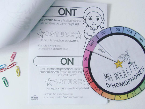 Les homophones (cahier/roulette/bingo)