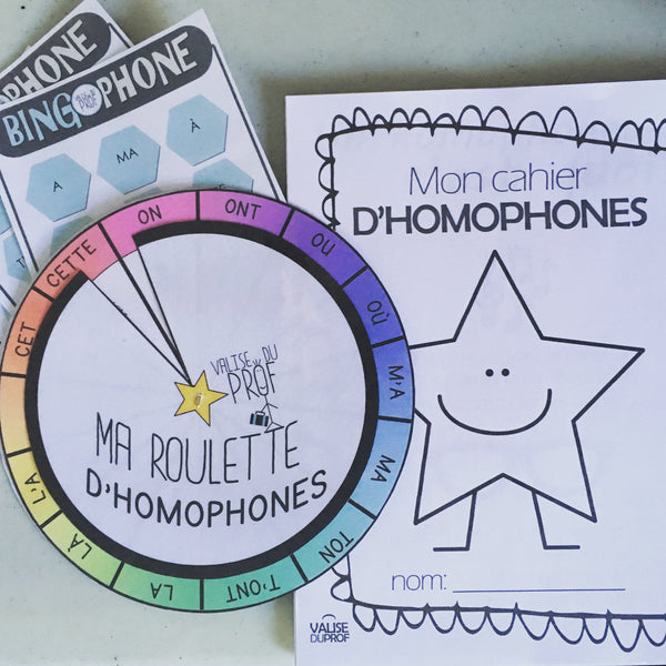 Les homophones (cahier/roulette/bingo)