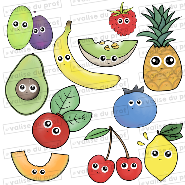 21 Cliparts - Les bébés fruits