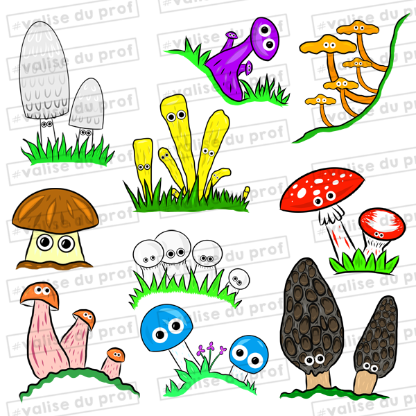 10 Cliparts - Champignons (2 versions)