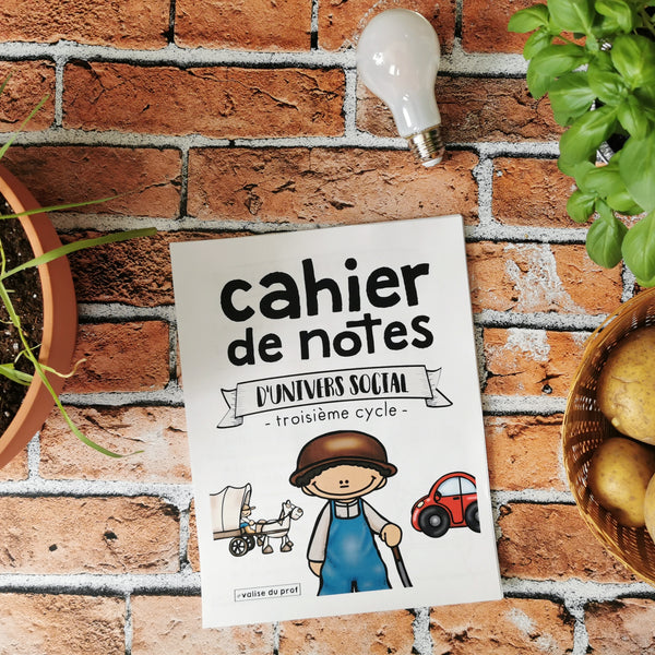 Cahier de notes - univers social - cycle 3