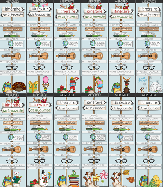 Menu du jour - voyage et son extension des fêtes