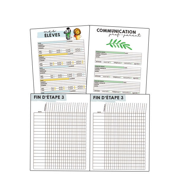 Feuilles de gestion et notes - couleurs