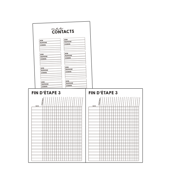 Feuilles de gestion et notes - Noir et blanc