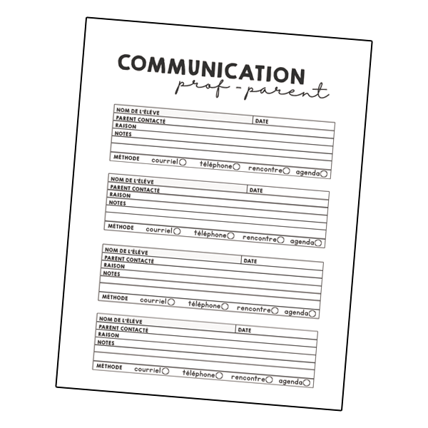 Feuilles de gestion et notes - Noir et blanc