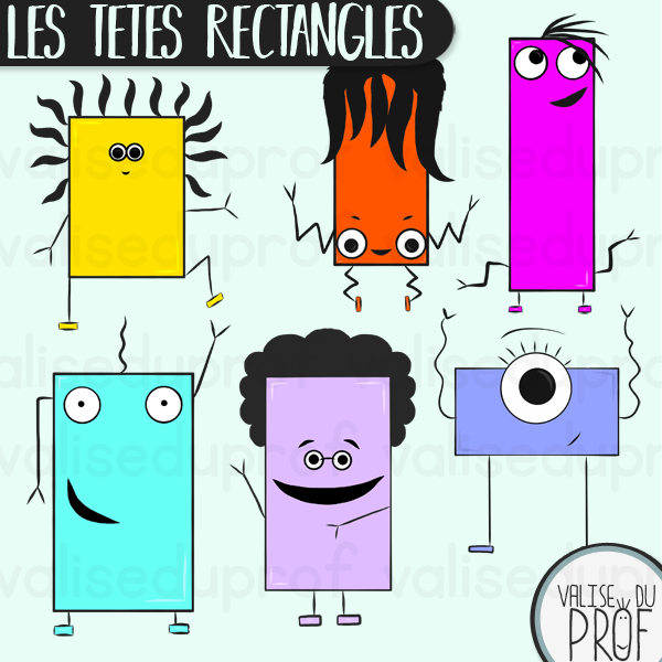 Cliparts Les têtes rectangles