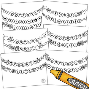 Coloriages bracelets des fêtes