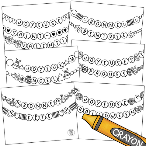 Coloriages bracelets des fêtes