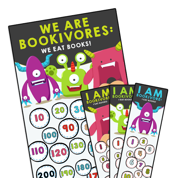 Poster Bookivores + Bookmarks to punch