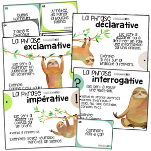 Types de phrases - 4 affiches et cartes à tâches